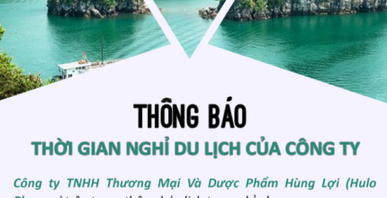 THÔNG BÁO THỜI GIAN NGHỈ DU LỊCH CÔNG TY